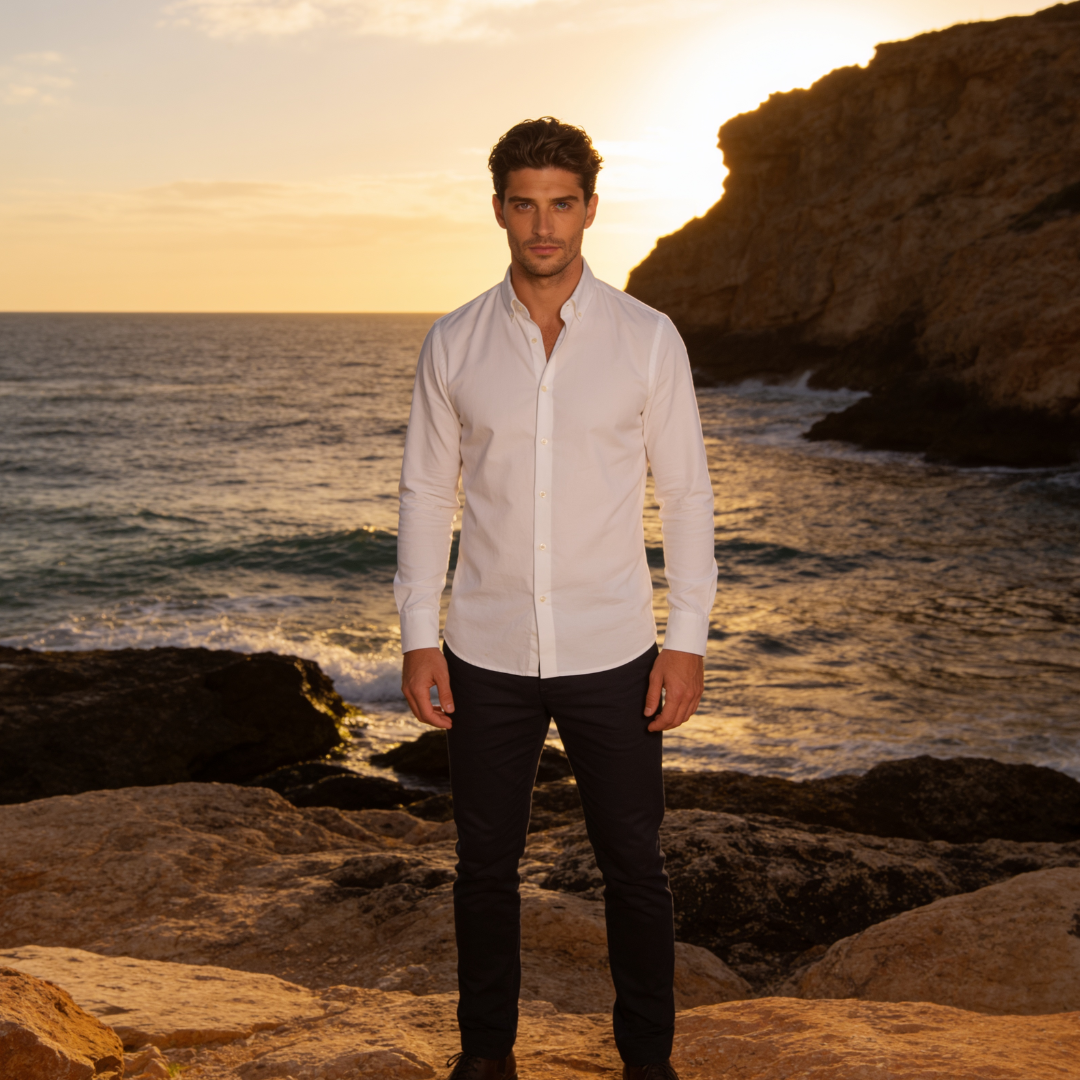Men's Stand-Up Collar Dress Shirt