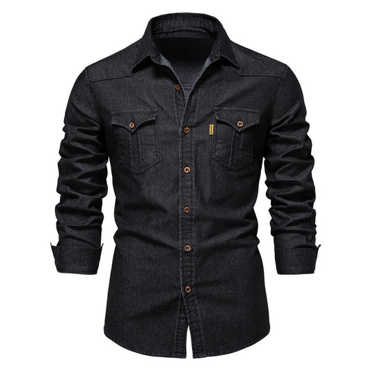 Men's Stretch Denim Casual Shirt