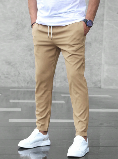 Men's Stretch Trousers - Premium Comfort Black Pants