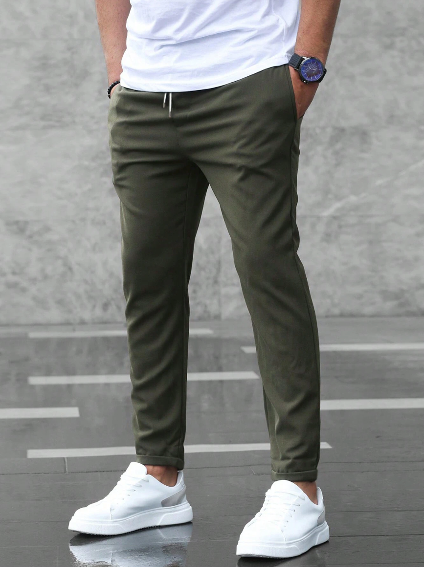 Men's Stretch Trousers - Premium Comfort Black Pants