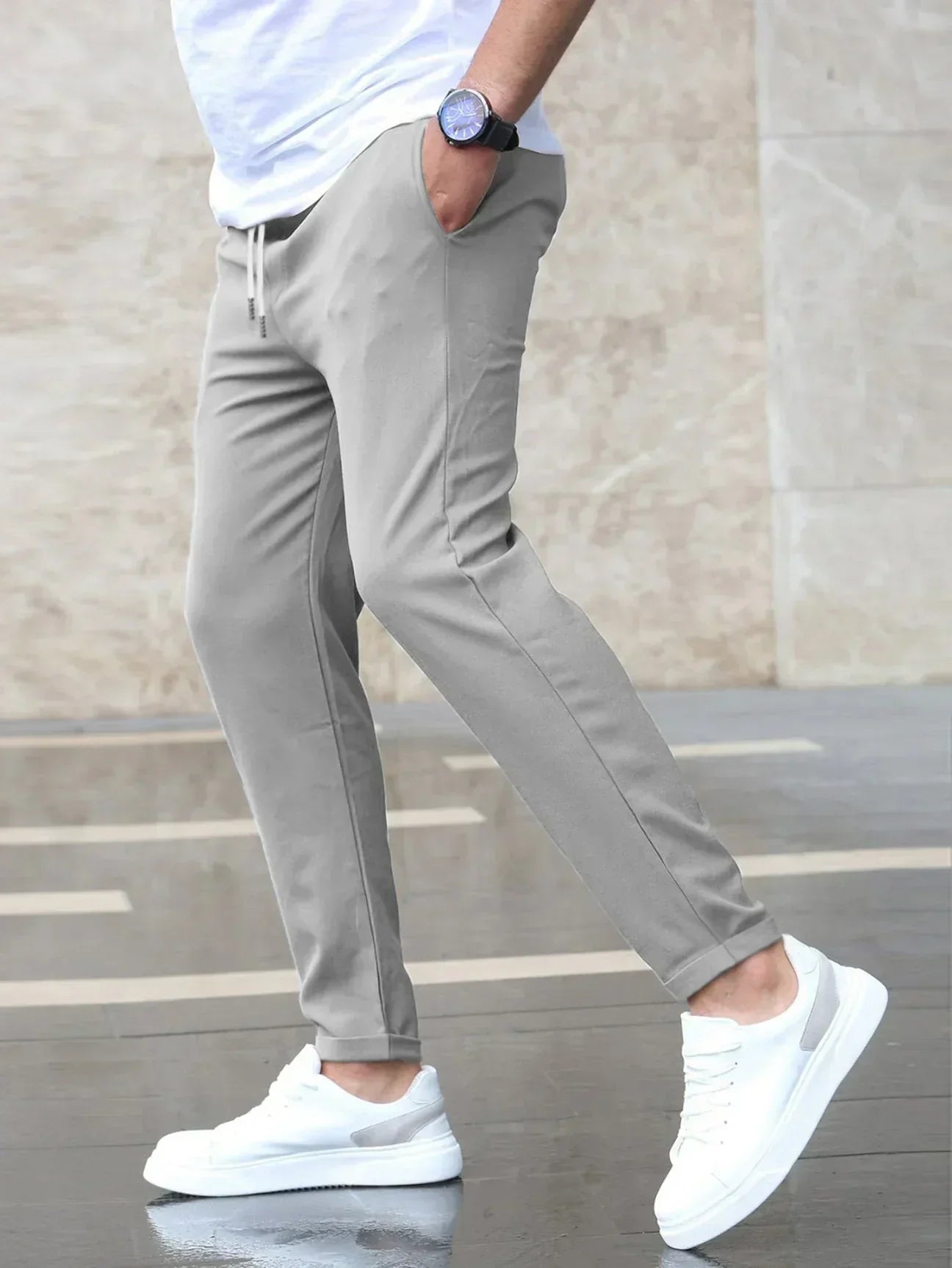 Men's Stretch Trousers - Premium Comfort Black Pants
