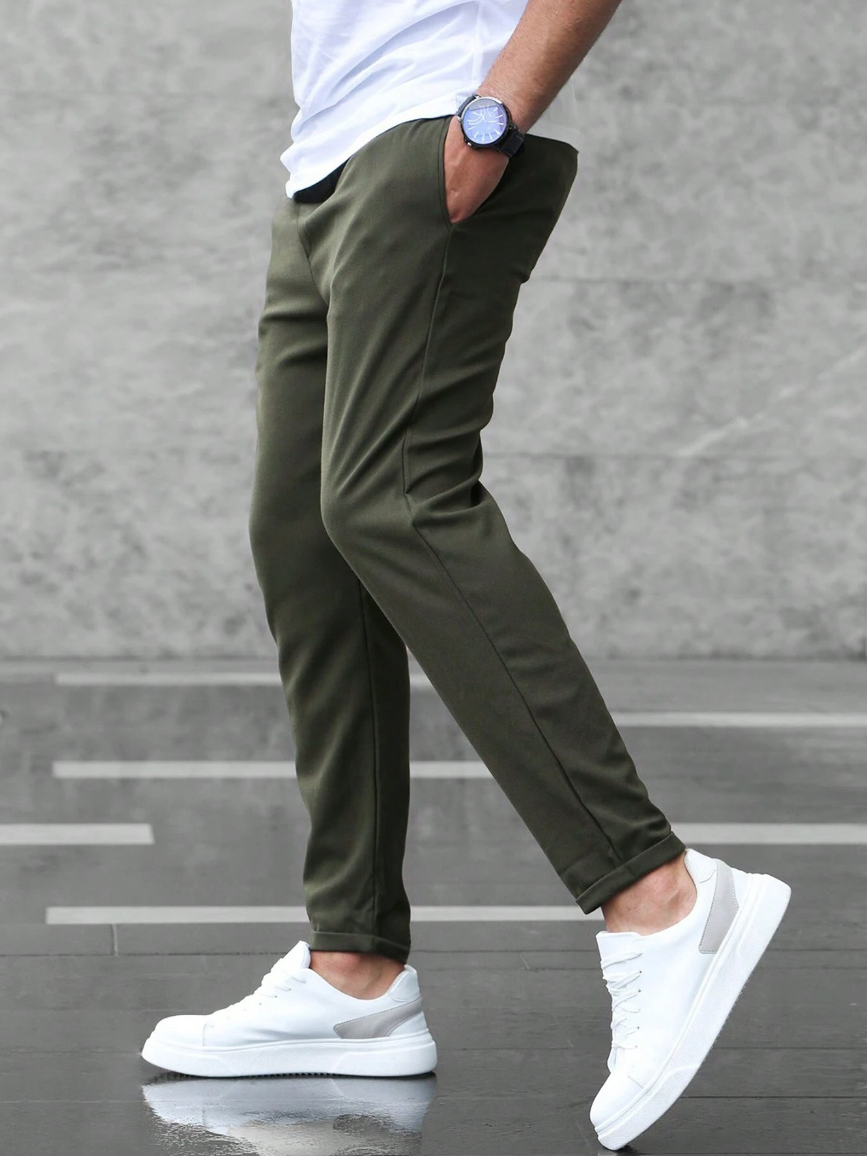 Men's Stretch Trousers - Premium Comfort Black Pants