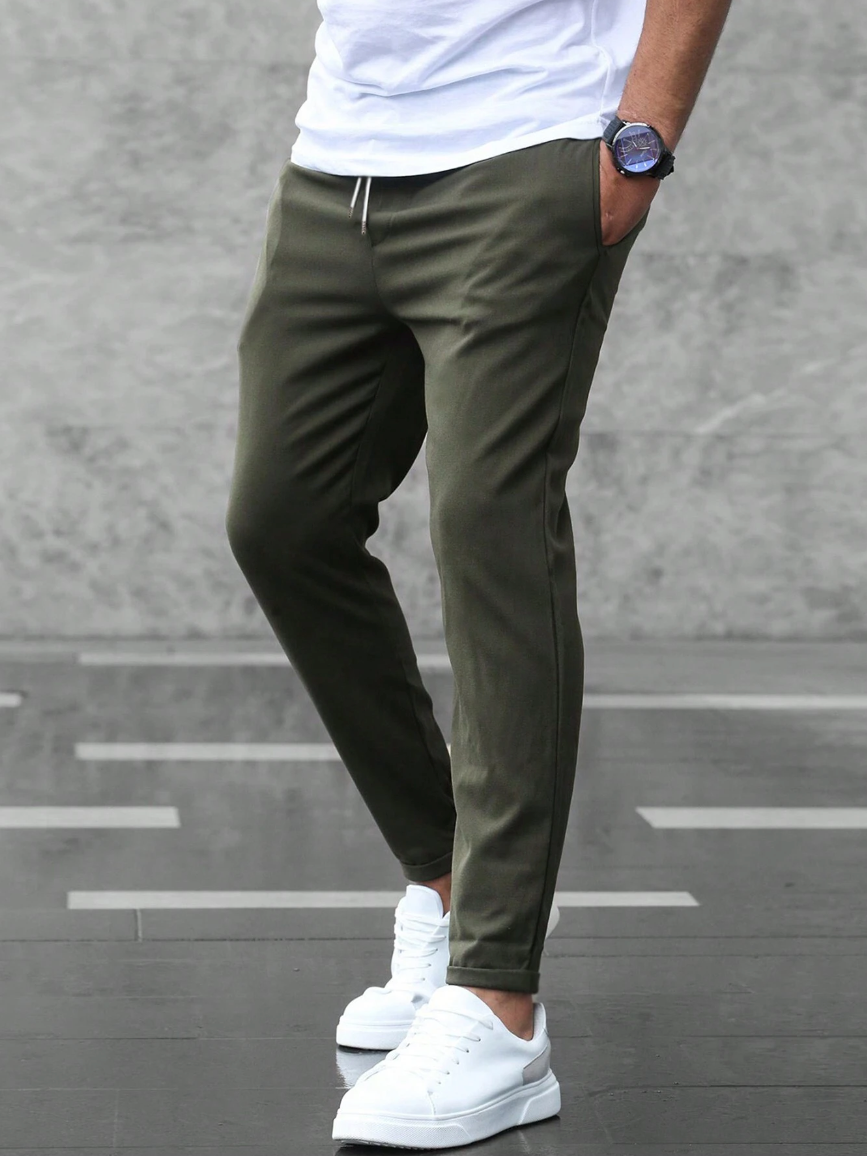 Men's Stretch Trousers - Premium Comfort Black Pants