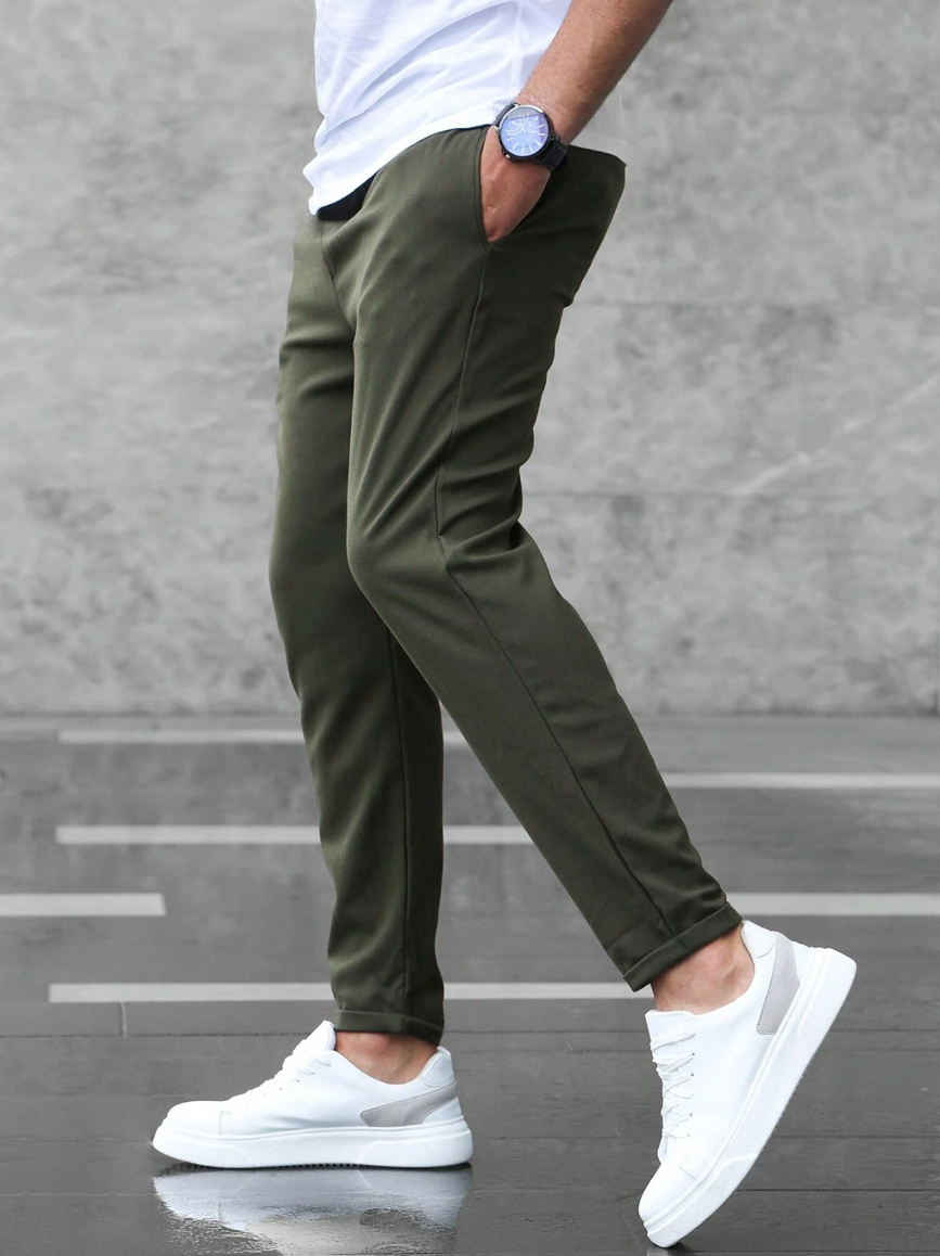 Men's Stretch Trousers - Premium Comfort Black Pants