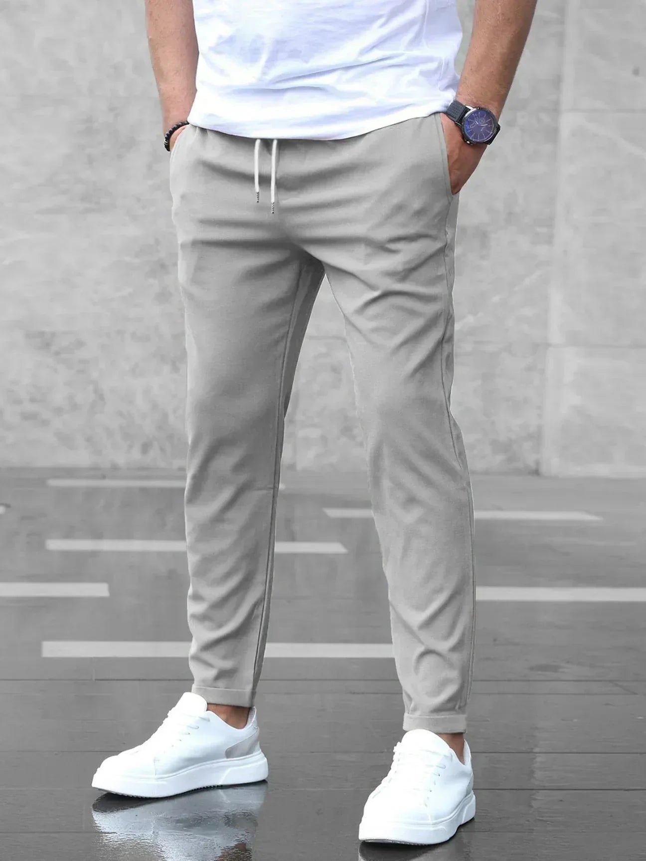 Men's Stretch Trousers - Premium Comfort Black Pants