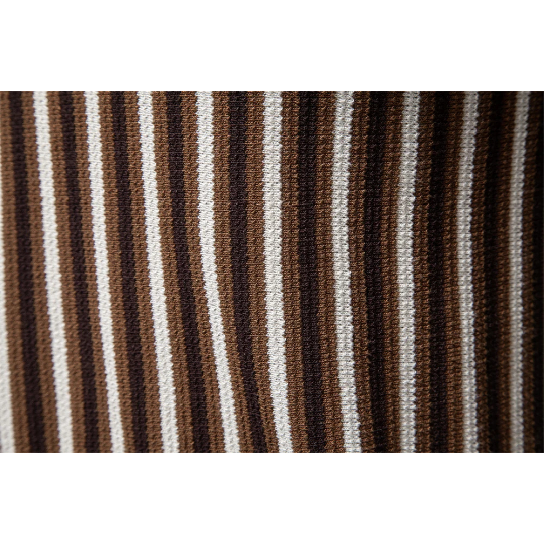 Men's Stripe Knit Polo Shirt