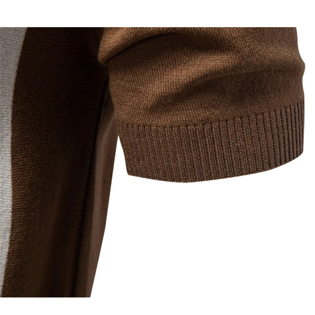 Men's Stripe Knit Polo Shirt