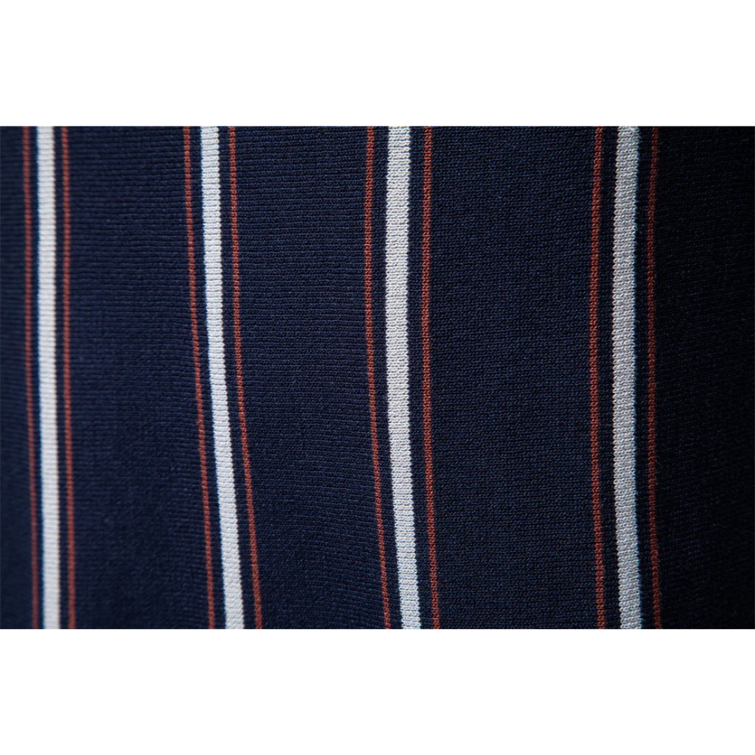 Men's Stripe Zip Collar Polo Shirt