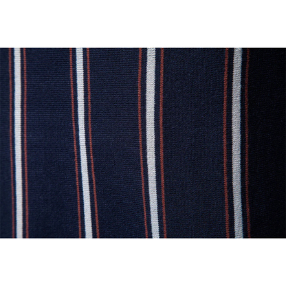 Men's Stripe Zip Collar Polo Shirt