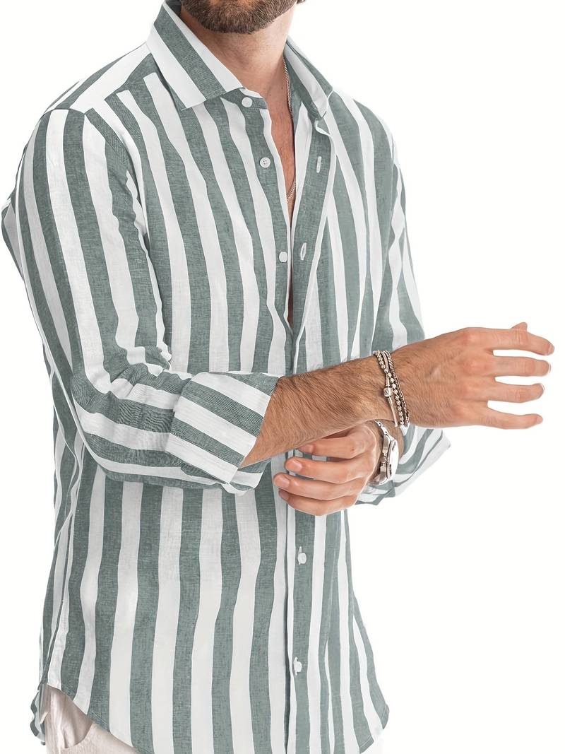 Men's Striped Button-Down Shirt