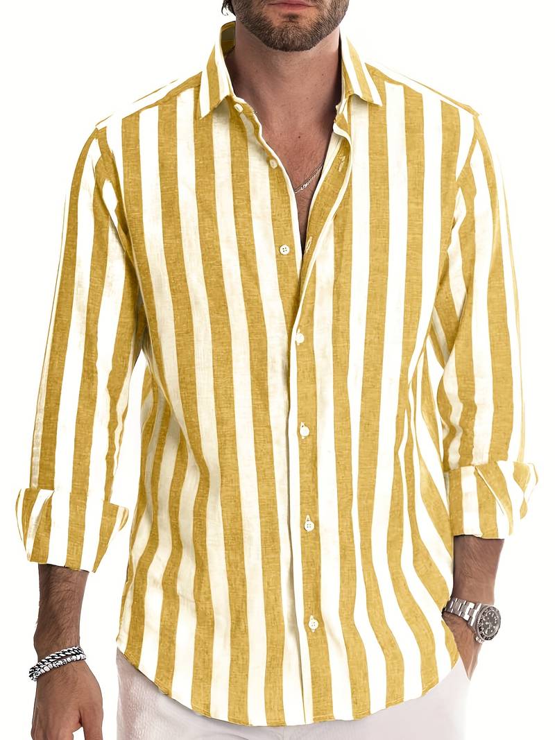 Men's Striped Button-Down Shirt
