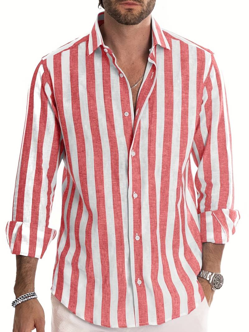 Men's Striped Button-Down Shirt