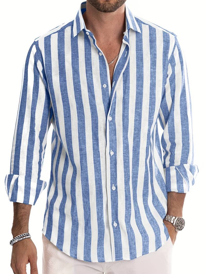 Men's Striped Button-Down Shirt