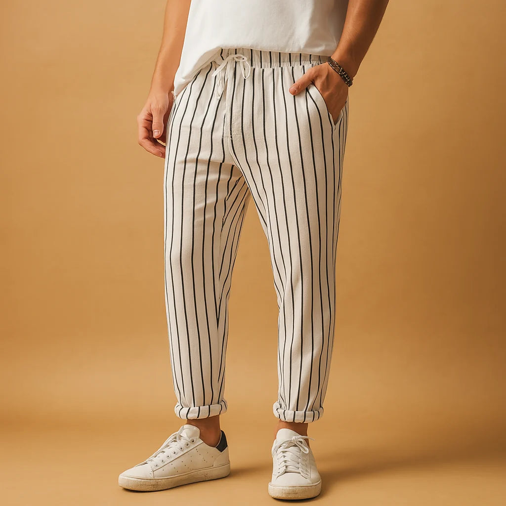 Men's Striped Casual Drawstring Pants