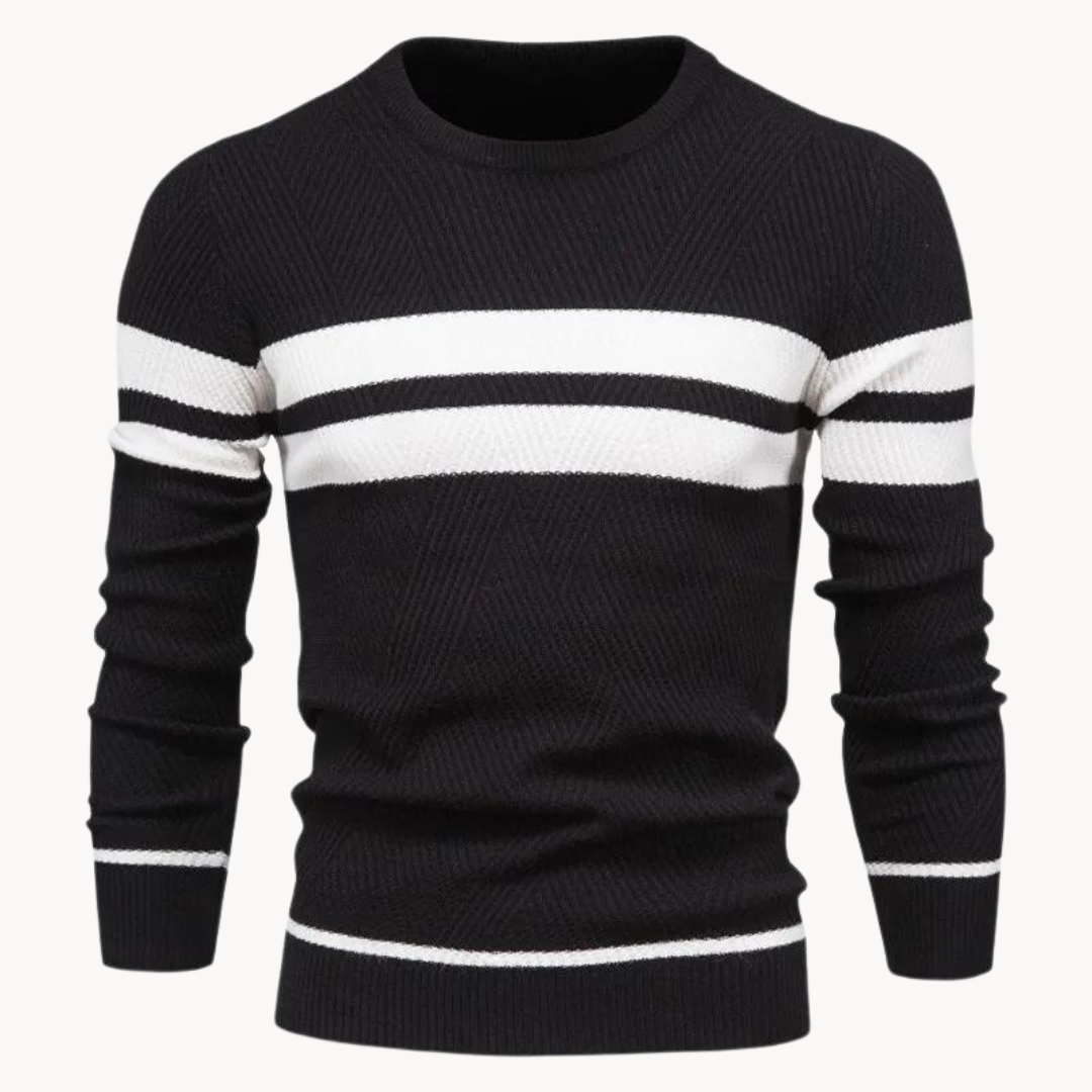 Men's Striped Crewneck Sweater for Everyday Wear