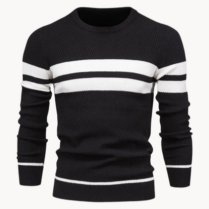 Men's Striped Crewneck Sweater for Everyday Wear