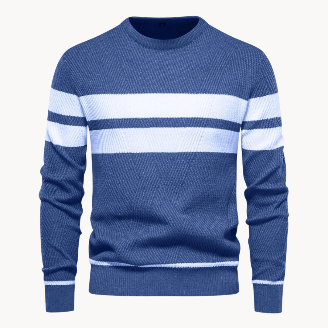 Men's Striped Crewneck Sweater for Everyday Wear
