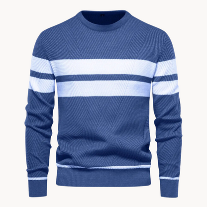 Men's Striped Crewneck Sweater for Everyday Wear