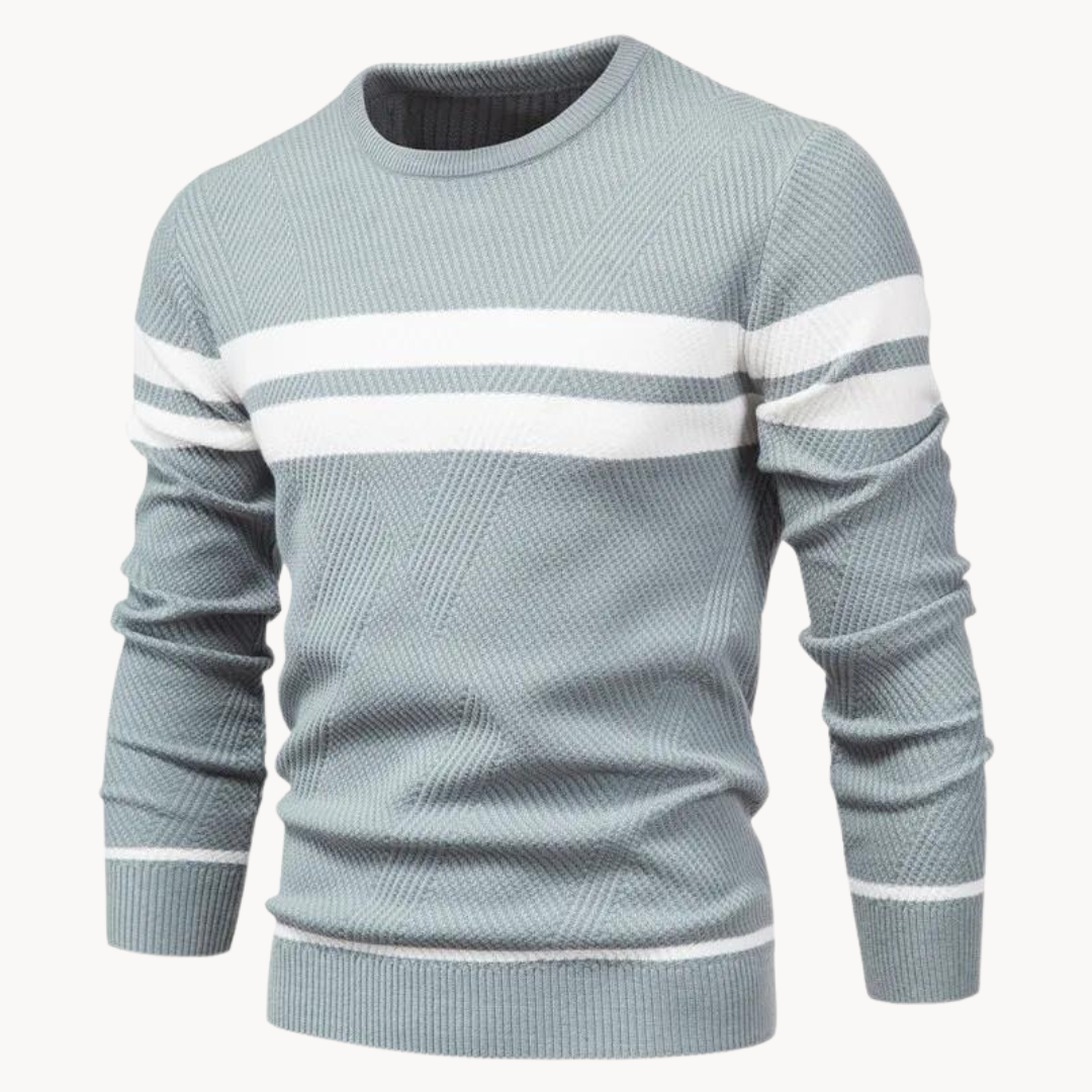 Men's Striped Crewneck Sweater for Everyday Wear