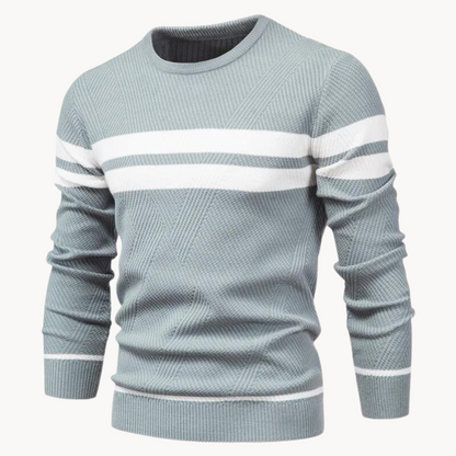 Men's Striped Crewneck Sweater for Everyday Wear