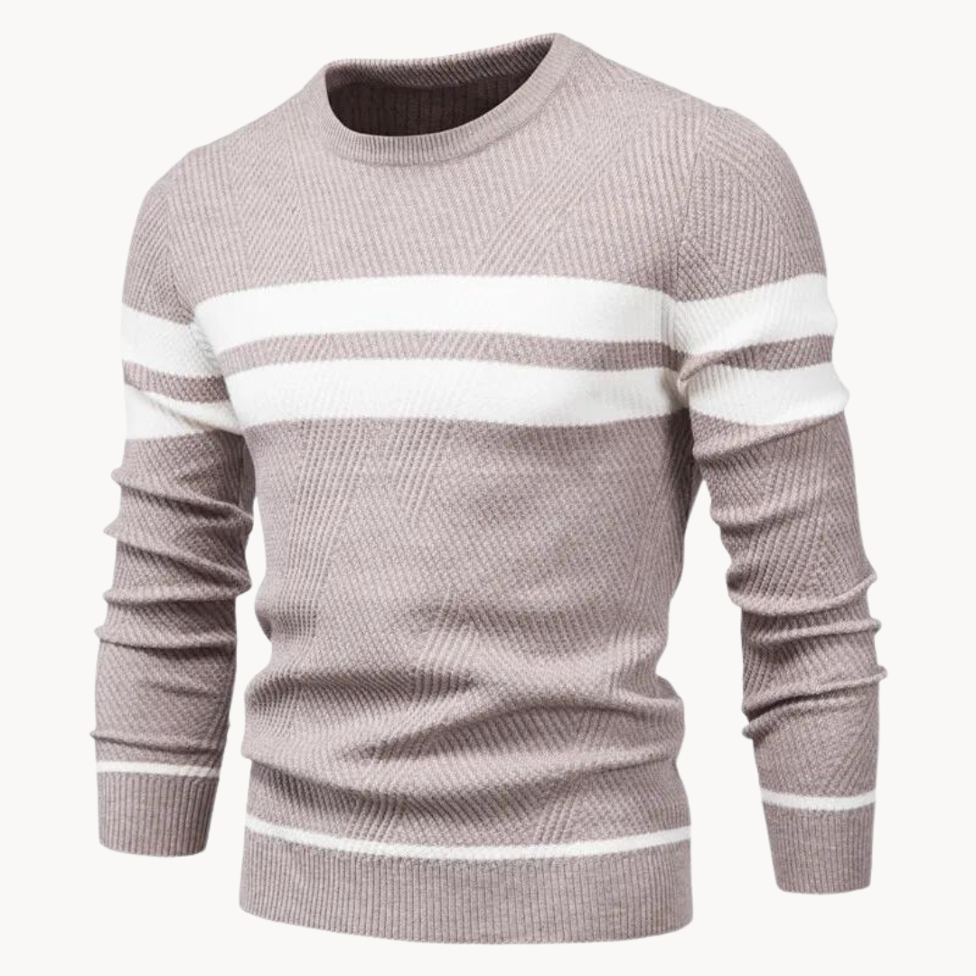 Men's Striped Crewneck Sweater for Everyday Wear