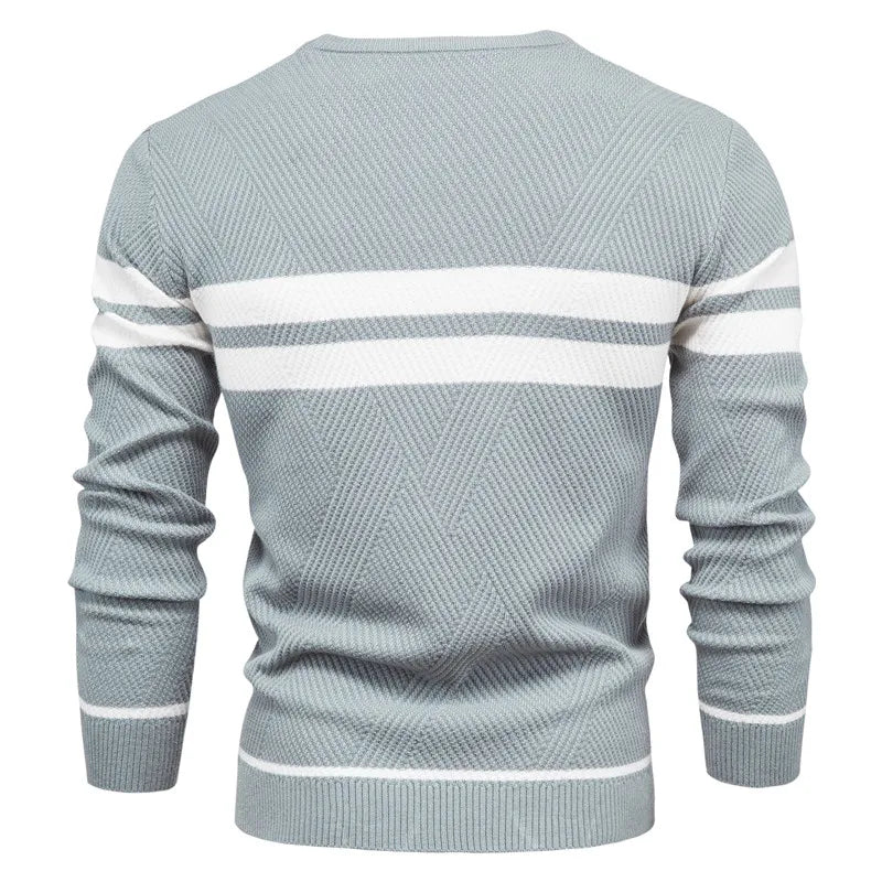 Men's Striped Crewneck Sweater for Everyday Wear