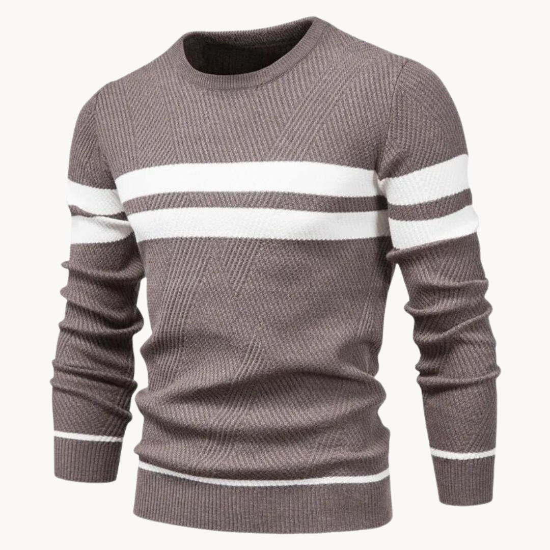Men's Striped Crewneck Sweater for Everyday Wear