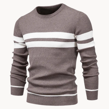 Men's Striped Crewneck Sweater for Everyday Wear