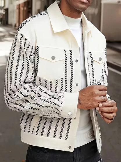 Men's Striped Denim Jacket