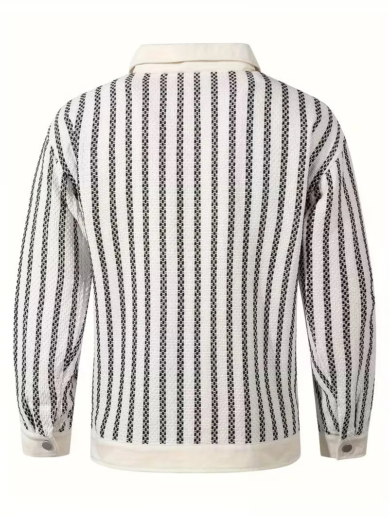Men's Striped Denim Jacket