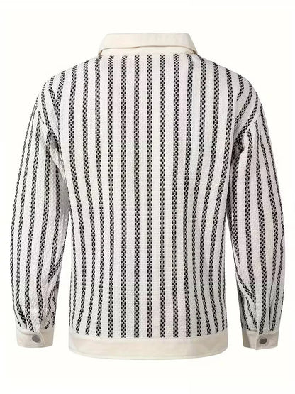 Men's Striped Denim Jacket
