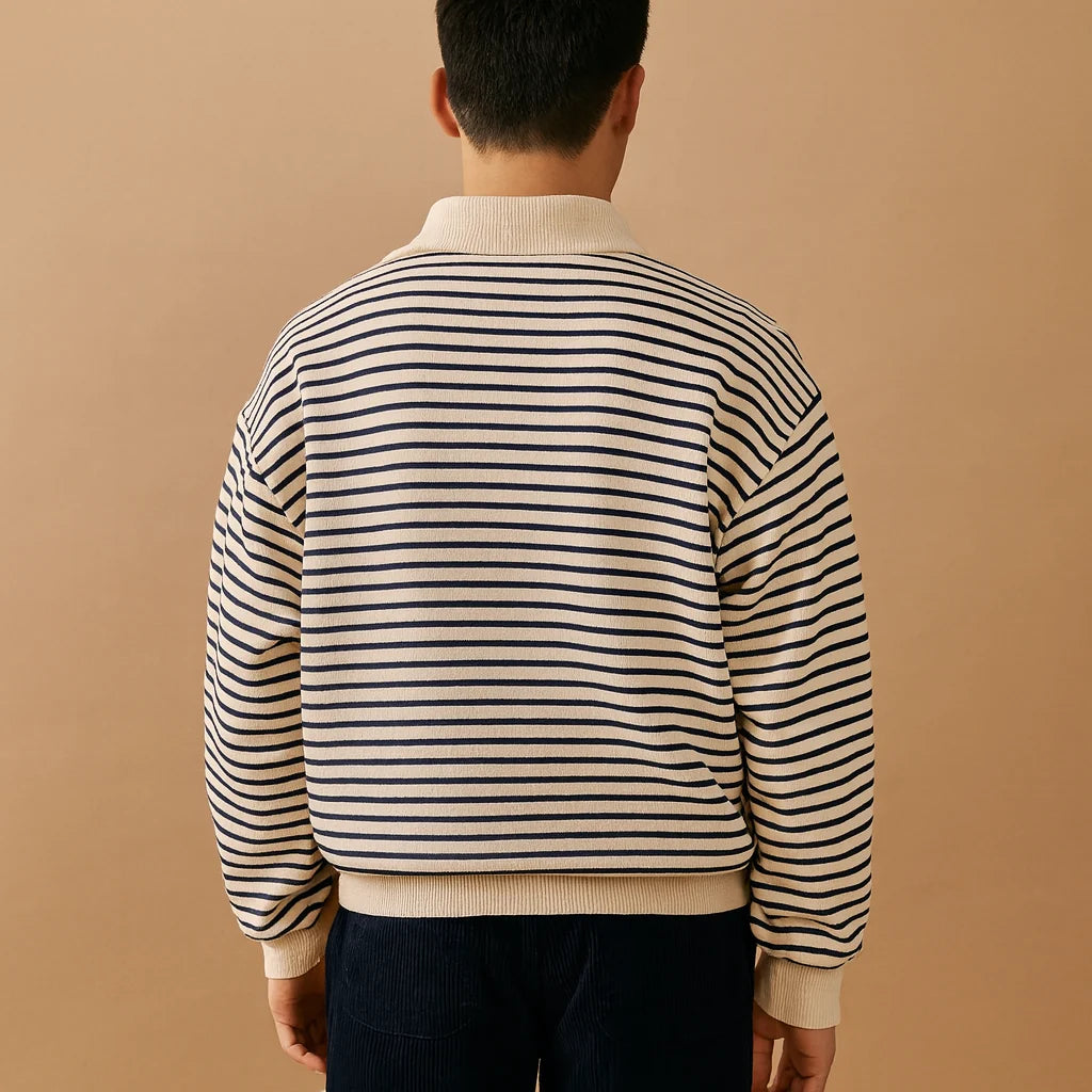 Men's Striped Half-Zip Pullover