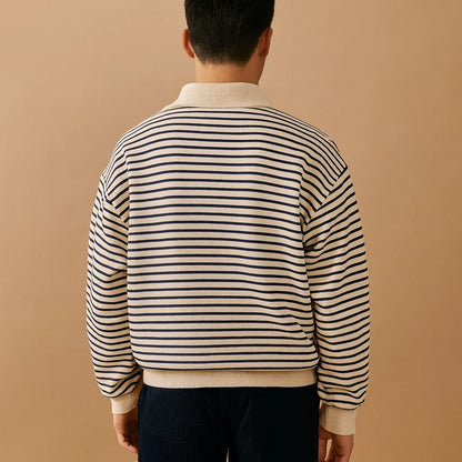 Men's Striped Half-Zip Pullover