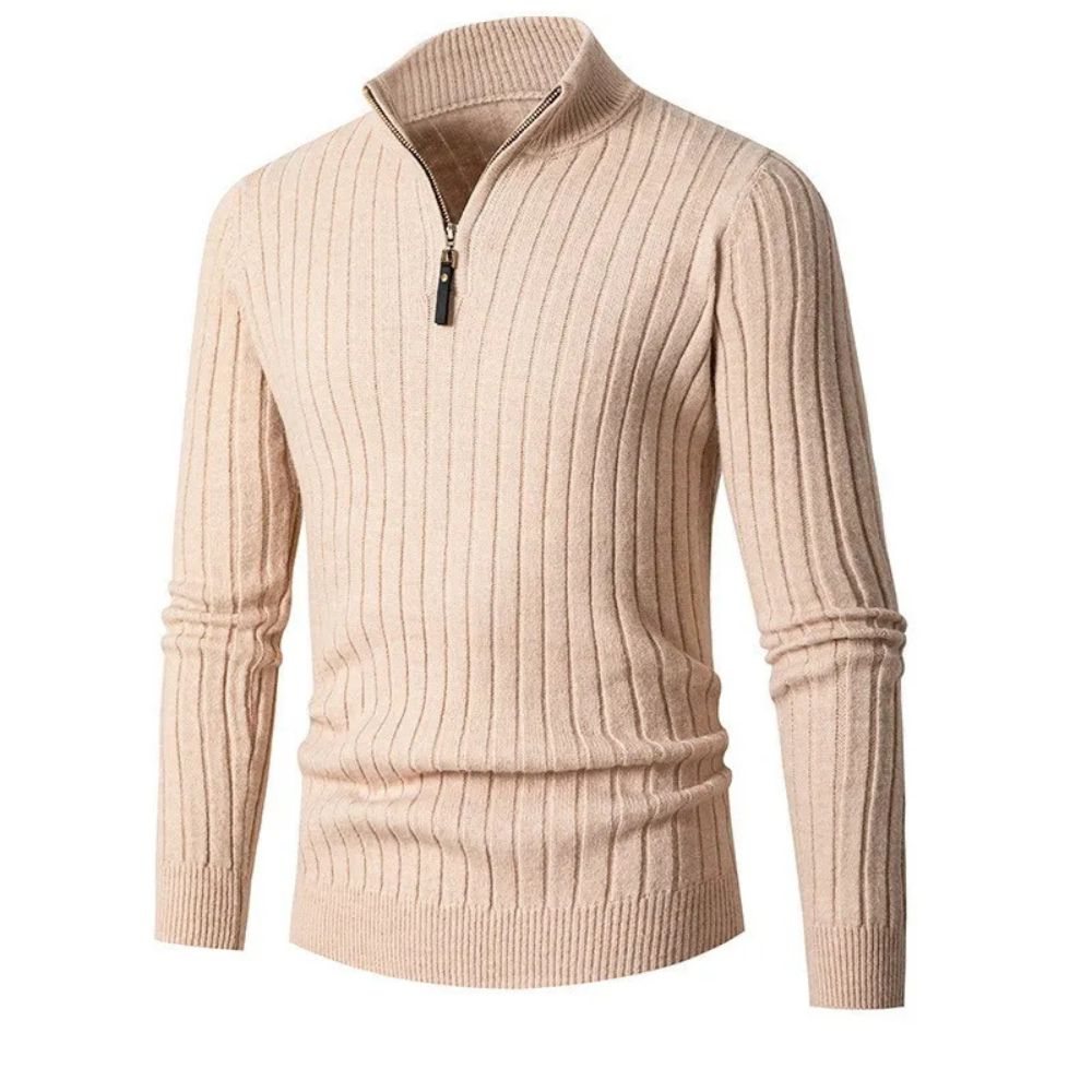 Men's Striped Half-Zip Vest