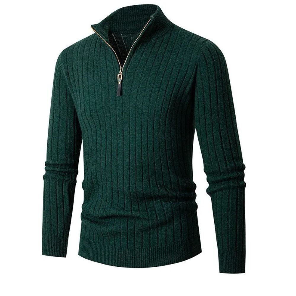 Men's Striped Half-Zip Vest