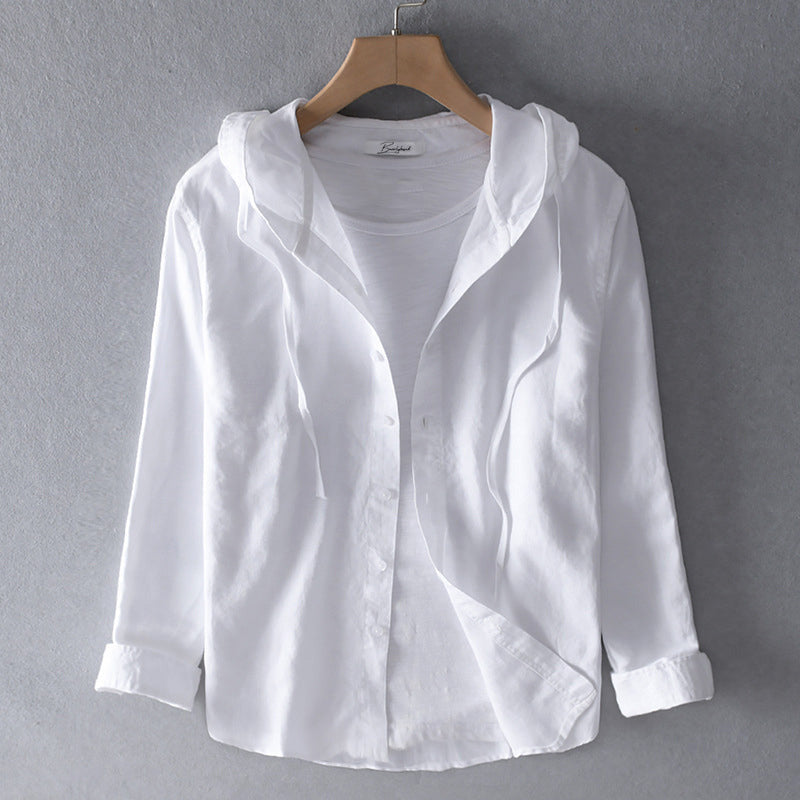 Men's Striped Hoodie Shirt Casual Sporty Top