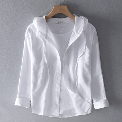 Men's Striped Hoodie Shirt Casual Sporty Top