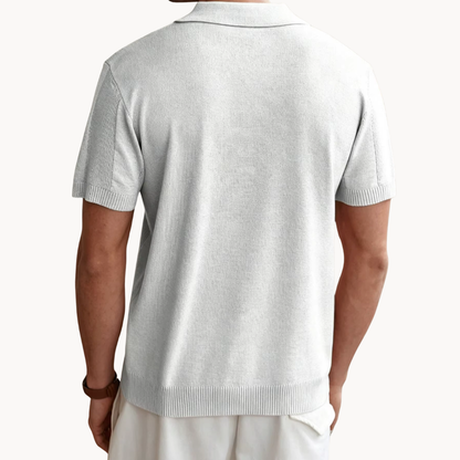 Men's Striped Knit Polo Shirt