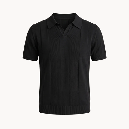 Men's Striped Knit Polo Shirt