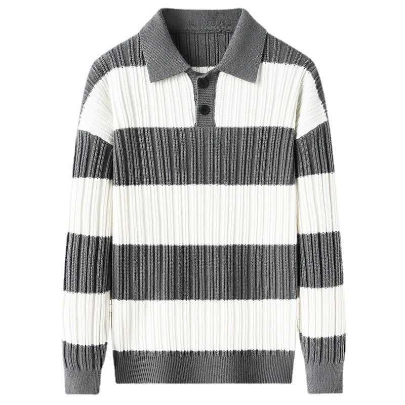Men's Striped Long Sleeve Dress Shirt