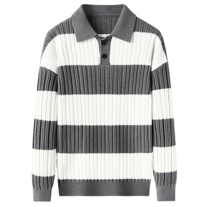 Men's Striped Long Sleeve Dress Shirt