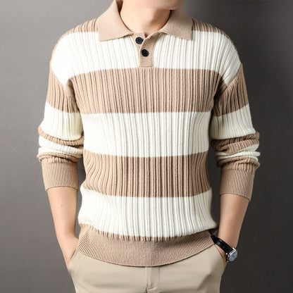 Men's Striped Long Sleeve Dress Shirt