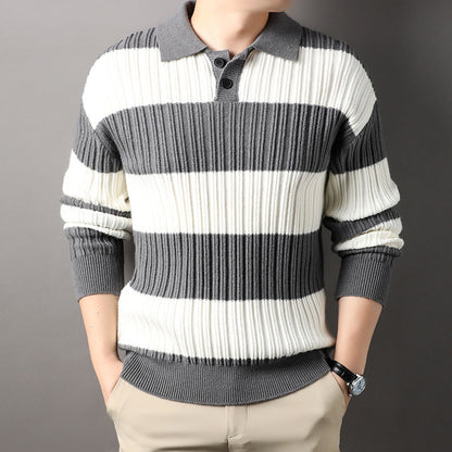Men's Striped Long Sleeve Dress Shirt