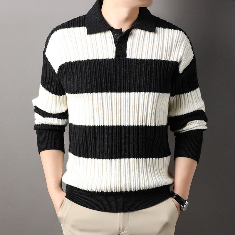 Men's Striped Long Sleeve Dress Shirt