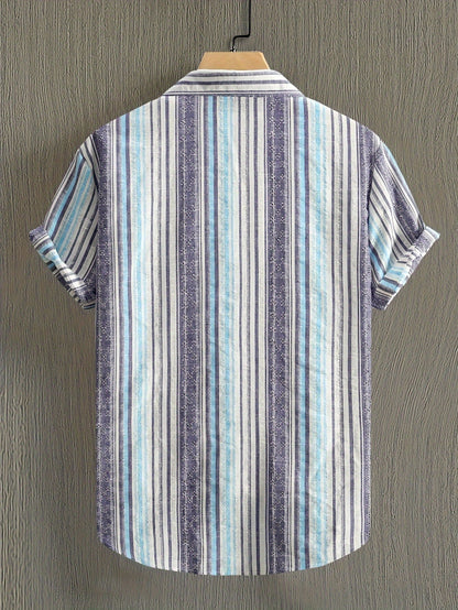 Men's Striped Short Sleeve Shirt