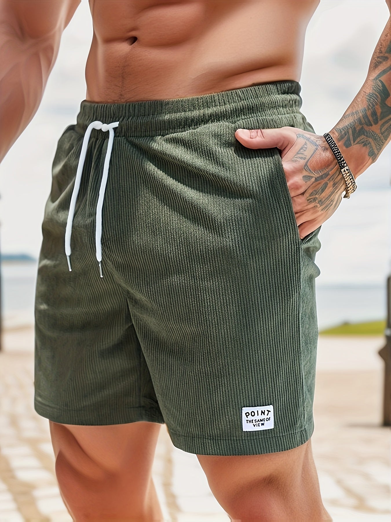Men's Striped Summer Swim Shorts