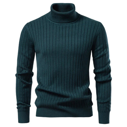 Men's Striped Turtleneck Sweater