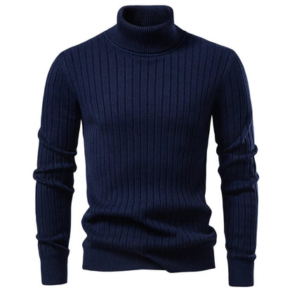 Men's Striped Turtleneck Sweater