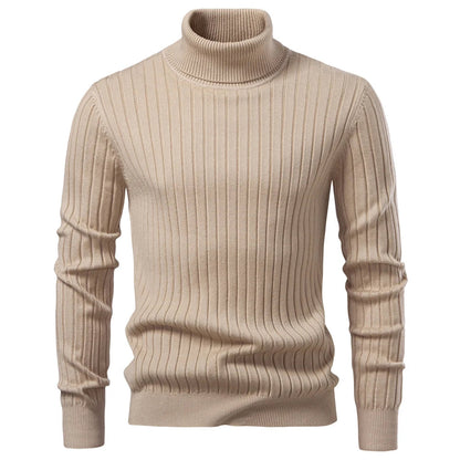 Men's Striped Turtleneck Sweater