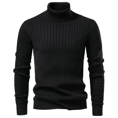 Men's Striped Turtleneck Sweater